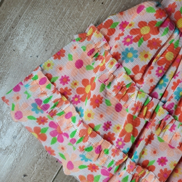 Nickelodeon Coral Colorful Floral Mesh Overlay Baby Girl Skort Size 18m NWOT - Picture 6 of 11